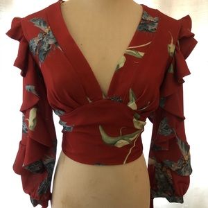Intermix new with tags ruffled floral cropped top
